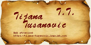 Tijana Tušanović vizit kartica